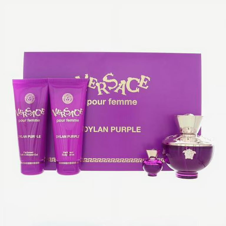 Gift Set Versace Dylan Purple Edp 100ml + 5ml + Body Lotion